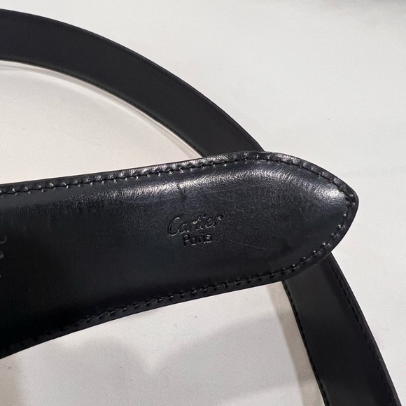 CARTIER Paris Burgundy and Black Leather Reversible Logo Belt Woman 28"/ 31" - Picture 8 of 10